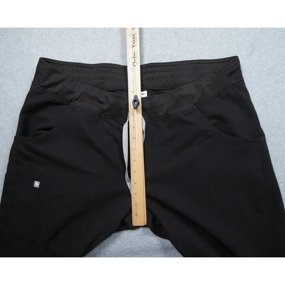Figs Pants Mens XL Black Scrub Technical Cargo Drawstring Straight Leg Nurse
